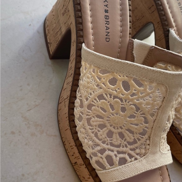 Lucky Brand Crochet Slide Mules in Cream - Picture 5 of 6